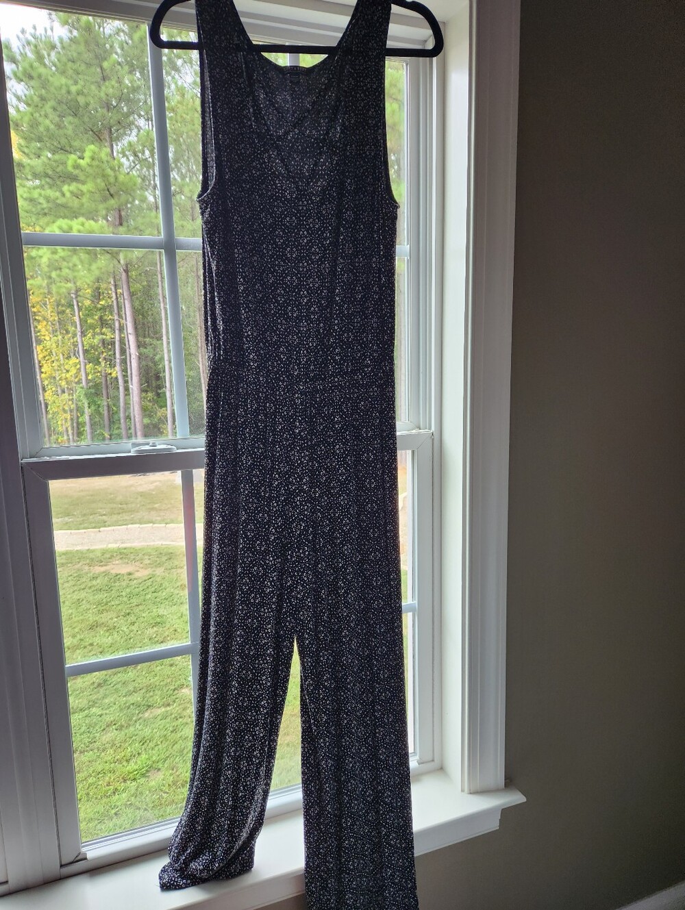 American Eagle Outfitters Black & White Sleeveless Printed Jumpsuit